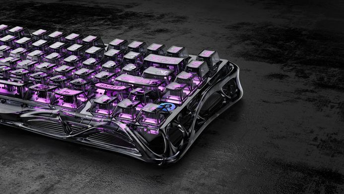 Клавіатура магнітна GravaStar Mercury V75 Lite 75keys, Blackcore, USB-A, Transparent Black (GSV75LITE_XTAL_BLK) [114353]