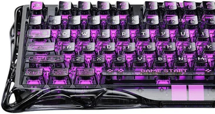 Клавіатура магнітна GravaStar Mercury V75 Lite 75keys, Blackcore, USB-A, Transparent Black (GSV75LITE_XTAL_BLK) [114353]