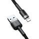 Кабель Baseus Cafule Cable USB For Lightning 2.4A 0.5m Gray+Black (CALKLF-AG1) [802297], фото 4