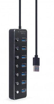 USB-хаб Gembird 7 ports Black з вимикачами (UHB-U3P7P-01) [605121]