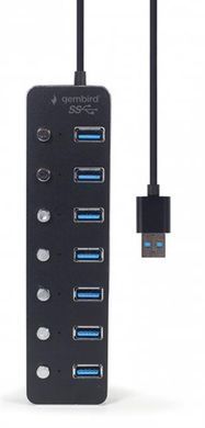 USB-хаб Gembird 7 ports Black з вимикачами (UHB-U3P7P-01) [605121]