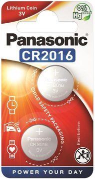Батарейка Panasonic літієва CR2016 блістер, 2 шт. (CR-2016EL/2B) [113316]