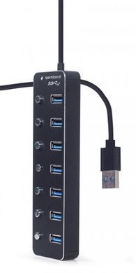 USB-хаб Gembird 7 ports Black з вимикачами (UHB-U3P7P-01) [605121]
