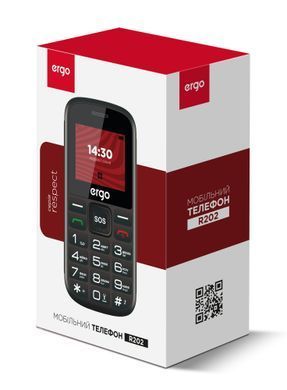 Мобiльний телефон Ergo R202 Dual Sim Black (R202 Black) [617909]