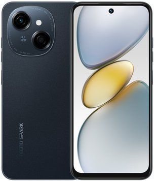 Смартфон TECNO Spark Go 1 (KL4) 6.67" 4/64ГБ, 2SIM, 5000мА&bull;год, Startrail Black (4894947036439) [101264]