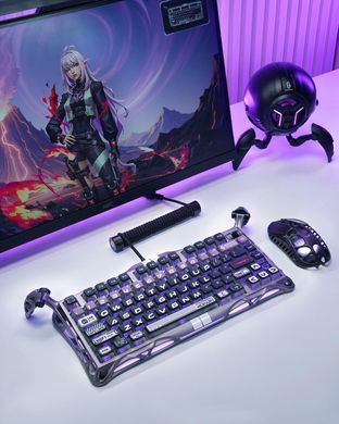Клавіатура магнітна GravaStar Mercury V75 Pro 80keys, GravaStar x Gateron Jade Gaming, USB-A, 8k, RGB, Iron Purple (GSV75PRO_PL) [114354]