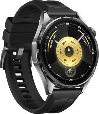 Смарт-годинник Huawei Watch GT 6 46mm Black with Black Fluoroelastomer Strap (55020FTX) [616690]