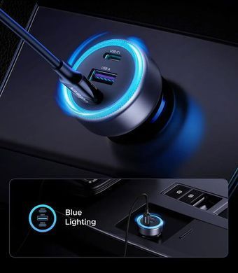 Автозарядка 3xUSB 30W (2xUSB-C + USB-A) QC 4.0 Сіра (EC307) UGREEN (45843) [404195]