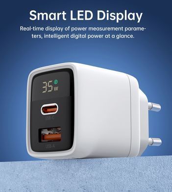 Мережевий зарядний пристрій Choetech (USB-C+USB-A) White (PD6052-EU-WH) [619604]