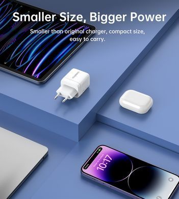 Мережевий зарядний пристрій Choetech (USB-C+USB-A) White (PD6052-EU-WH) [619604]