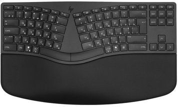 Клавіатура мембранна HP 960 BLK Ergonomic split-zone, 112key, BT, EN/UK, чорний (7E755AA) [103718]