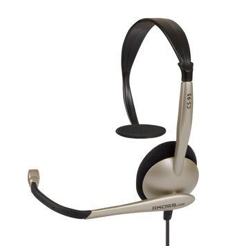 Гарнітура комп'ютерна моно On-Ear Koss CS95, 2x3.5мм, Uni Mic, 2.4м, Кремовий (195372.101) [17173]