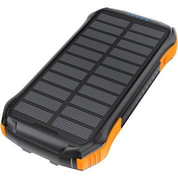 УМБ Choetech 10000mAh 2xUSB-A,1xUSB-C,solar panel, Qi-5W Black-Orange (B659-OR) [405424]