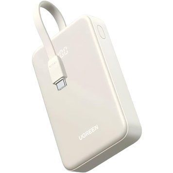 УМБ Ugreen 20000 mAh 30W PD3.0/QC3.0 USB-A,USB-С IN/OUT, with build-in USB-C Cable (PB521) бежевий (45207) [404141]