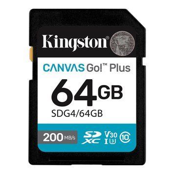 Карта пам`ятi SDXC 64GB UHS-I/U3 Class 10 Kingston Canvas Go! Plus R200/W200MB/s (SDG4/64GB) [613348]