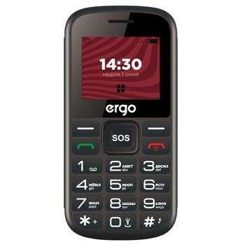 Мобiльний телефон Ergo R202 Dual Sim Black (R202 Black) [617909]