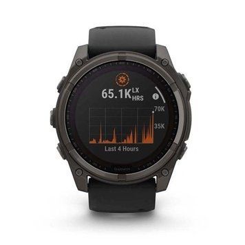 Смарт-годинник Garmin Fenix 8 51mm Sapphire Solar Carbon Gray DLC Titanium with Black Silicone (010-02907-70) [611356]