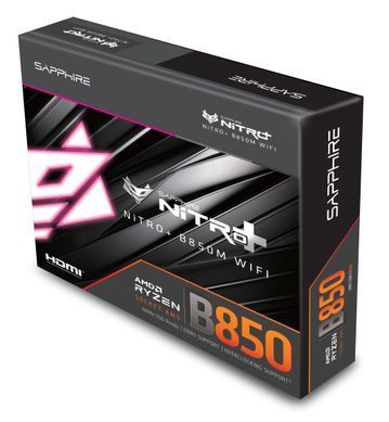 Материнcька плата SAPPHIRE NITRO+ B850M WIFI sAM5 B850 4xDDR5 M.2 HDMI DP Wi-Fi BT mATX (52123-01-40G) [113262]