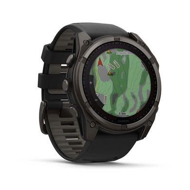 Смарт-годинник Garmin Fenix 8 51mm Sapphire Solar Carbon Gray DLC Titanium with Black Silicone (010-02907-70) [611356]