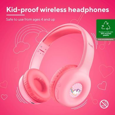 Навушники On-ear Trust Nouna Kids, Wireless, Mic, Рожевий (25274_TRUST) [107487]