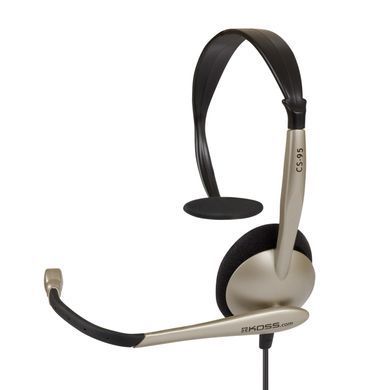 Гарнітура комп'ютерна моно On-Ear Koss CS95, 2x3.5мм, Uni Mic, 2.4м, Кремовий (195372.101) [17173]