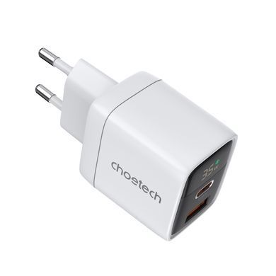 Мережевий зарядний пристрій Choetech (USB-C+USB-A) White (PD6052-EU-WH) [619604]
