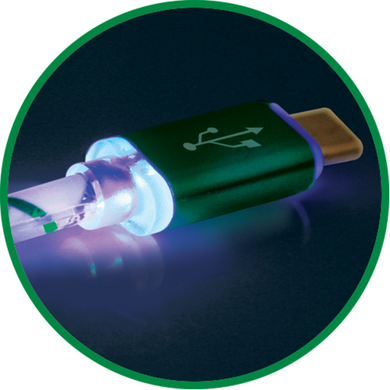 Кабель Defender USB08-03LT USB(AM)-MicroBM GreenLED Backlight 1m (87557) [202665]