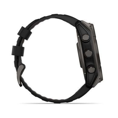 Смарт-годинник Garmin Fenix 8 51mm Sapphire Solar Carbon Gray DLC Titanium with Black Silicone (010-02907-70) [611356]