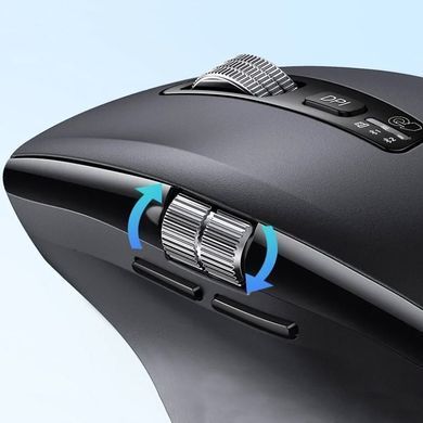 Мишка UGREEN 2.4GHz&BT M751 Ergonomic Contoured-Shape, бездротова, 5000dpi., 5кн., Чорна (45792) [404005]