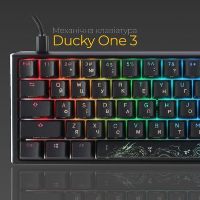 Клавіатура Ducky One 3 SF Cherry MX Red RGB UA USB Black (DKON2167ST-RUAPXCLAWSC1) [614127]