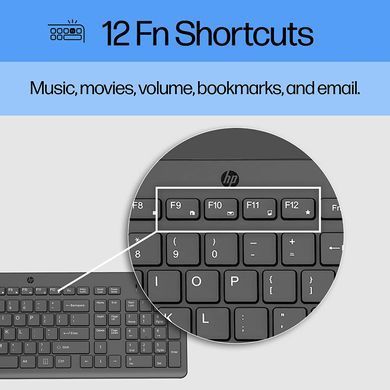 Клавіатура мембранна HP 150, 104key, USB-A, EN/RU, чорний (664R5AA) [103566]