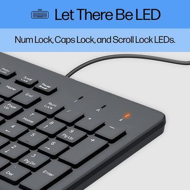 Клавіатура мембранна HP 150, 104key, USB-A, EN/RU, чорний (664R5AA) [103566]