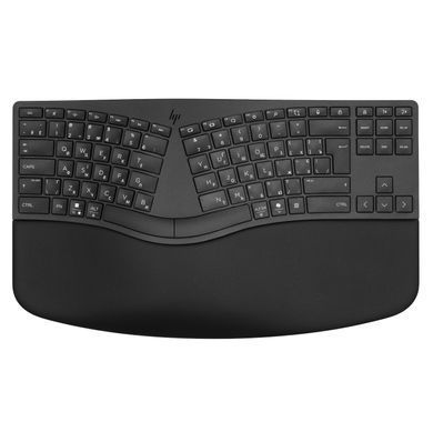 Клавіатура мембранна HP 960 BLK Ergonomic split-zone, 112key, BT, EN/UK, чорний (7E755AA) [103718]