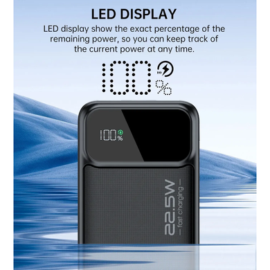 Універсальна мобільна батарея CHOETECH PD22.5W Digital PB 40000mAh (B731) [302466]