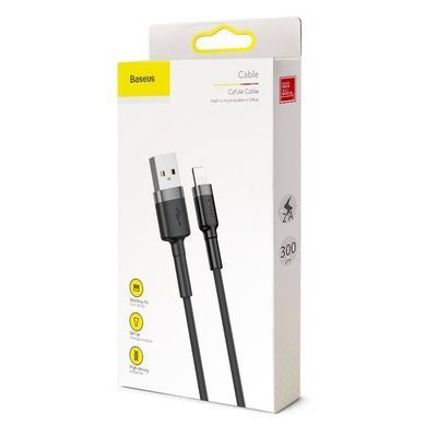 Кабель Baseus Cafule Cable USB For iP 2A 3m Gray+Black (CALKLF-RG1) [802312]