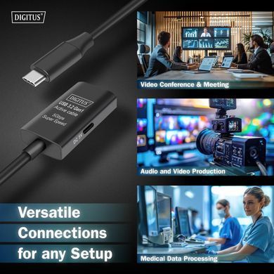 Подовжувач DIGITUS USB 3.2 Gen1 Active Cable 5G, C/M-C/F, 5м, чорний (DA-73108) [108631]