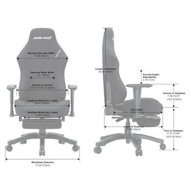 Крісло для геймерів Anda Seat Luna Pro Size L Gray Fabric (AD18T-44-G-F) [617858]