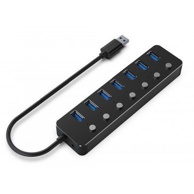 USB-хаб Gembird 7 ports Black з вимикачами (UHB-U3P7P-01) [605121]