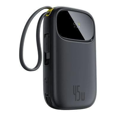 Зовнішній акумулятор Baseus EnerFill FC31 Qpow 3 Digital Display Power Bank with USB-C+iP Cables 20000mAh 45W Cosmic Black (E0028D00) [806198]