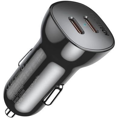 Автозарядка 2xUSB 40W (2xUSB-C) PD3.0 20W чорна Choetech (TC0008-V2-BK) [402140]