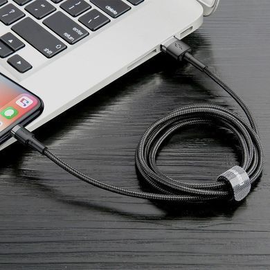 Кабель Baseus Cafule Cable USB For iP 2A 3m Gray+Black (CALKLF-RG1) [802312]