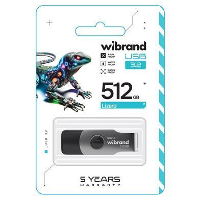 Флеш-накопичувач Wibrand USB 3.2 Gen1 Lizard 512GB Black (WI3.2/LI512P9B) [803063]