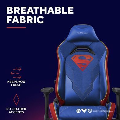 Крісло Trust GXT721SM Ruya Pro Superman edition, ПУ шкіра, Foldable Armrests, синій (25742_TRUST) [113677]