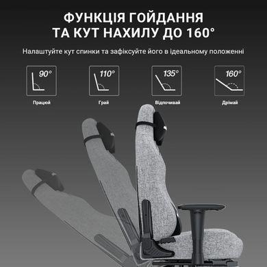 Крісло для геймерів Anda Seat Luna Pro Size L Gray Fabric (AD18T-44-G-F) [617858]