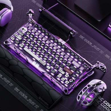 Клавіатура магнітна GravaStar Mercury V75 Pro 80keys, GravaStar x Gateron Jade Gaming, USB-A, 8k, RGB, Iron Purple (GSV75PRO_PL) [114354]