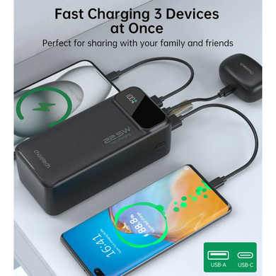 Універсальна мобільна батарея CHOETECH PD22.5W Digital PB 40000mAh (B731) [302466]