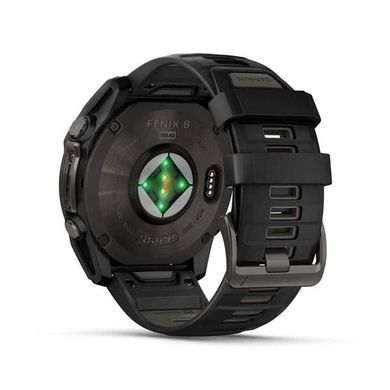 Смарт-годинник Garmin Fenix 8 51mm Sapphire Solar Carbon Gray DLC Titanium with Black Silicone (010-02907-70) [611356]