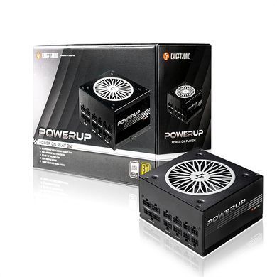 Блок живлення CHIEFTEC PowerUP (850W), >90%, 80+ Gold, 120мм, 1xMB 24pin(20+4), 2xCPU 8pin(4+4), 3xMolex, 9xSATA, 6xPCIe 8pin(6+2), Fully Modular (GPX-850FC) [110245]
