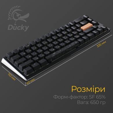 Клавіатура Ducky One 3 SF Cherry MX Red RGB UA USB Black (DKON2167ST-RUAPXCLAWSC1) [614127]
