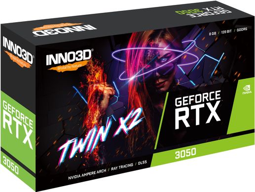 Inno3d Відеокарта GeForce RTX 3050 8GB GDDR6 Twin X2 (N30502-08D6-1711VA41)
